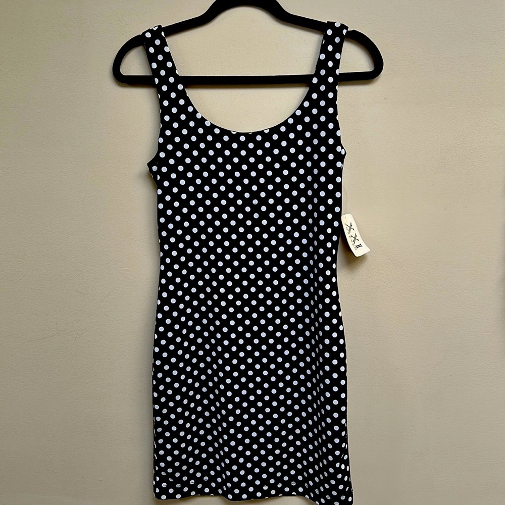 Knee Length- Black/ White Polka Dots- Small